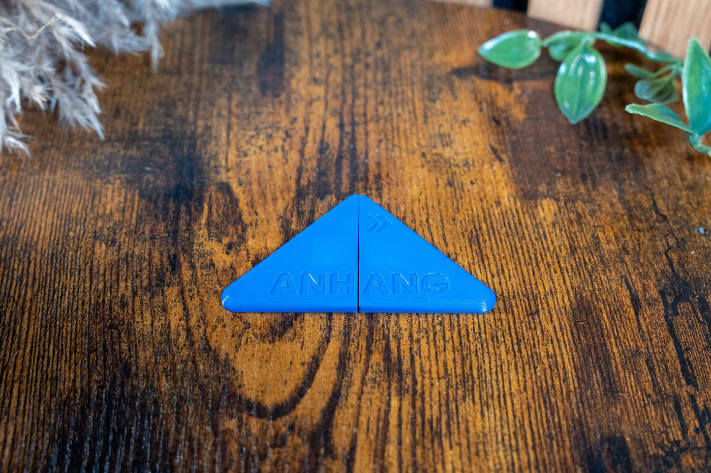 USB-Anhang Blau, Vorderansicht mit Aufschrift